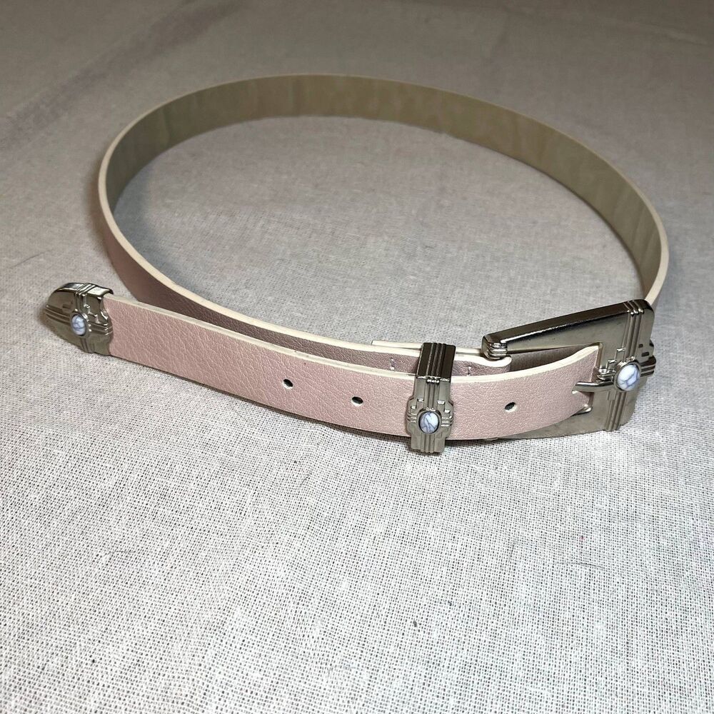 Blush Pink Vegan Leather Southwestern Style Belt S/M